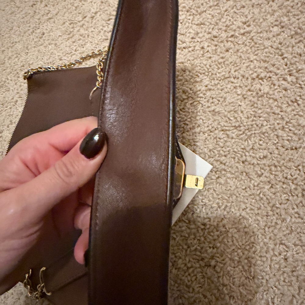Celine shoulder Bag in Brown and Cream with Gold Accents - Picture 8 of 11